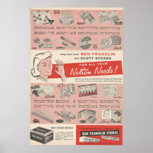 Poster 1959 Ben Franklin Ad