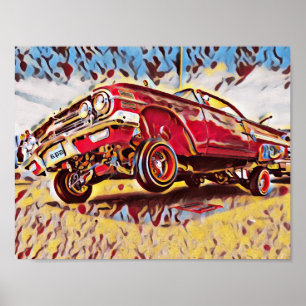 Poster 1960 Lowrider Chevrolet Impala Baixo Chevy Art