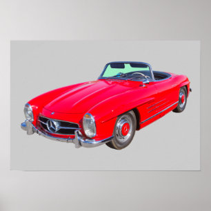 Póster 1960 Mercedes Benz 300 SL Convertível