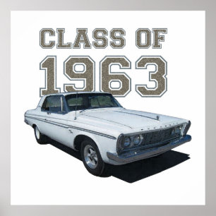 Poster 1963 Coupe de Plymouth "Classe de 1963".