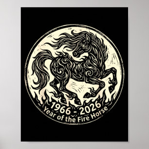 Poster 1966 2026 ano do cavalo de fogo zodíaco chinês196