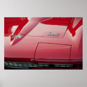 Póster 1966 Red Corvette Sting Ray