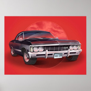 Poster 1967 Chevorlet Impala Supernatural TV SHow