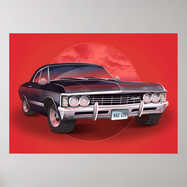 Poster 1967 Chevorlet Impala Supernatural TV SHow (Frente)