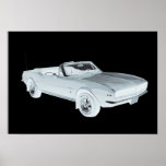 Poster 1967 Chevy Camaro RS Muscle Car Pop Art<br><div class="desc">1967 Chevy Camaro RS imagem de pop de arte do carro muscular convertível.</div>