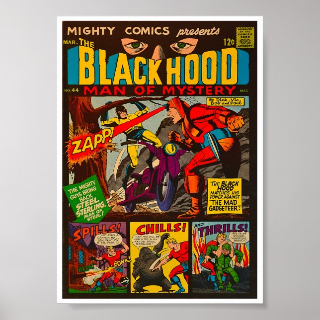 POSTER 1967! COBRIR BLACK HOOD COMIC BOOK (Frente)