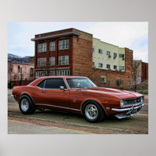 Poster 1968 chevy camaro musculatura