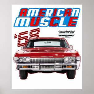Poster 1968 Fastback,carro pony,Hotrod,Carro de arrasto,O