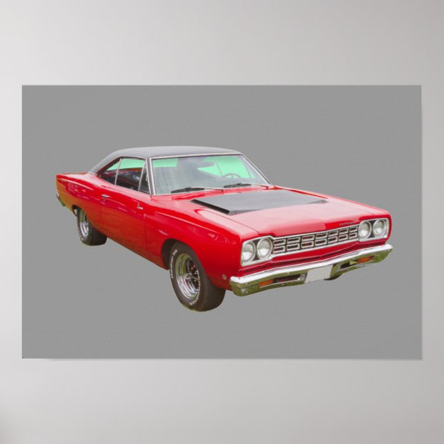 Póster 1968 Plymouth Roadrunner Muscle Car (Frente)