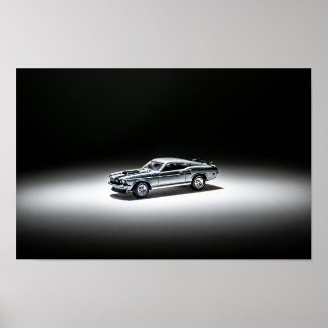 Poster 1969 Ford Mustang Mach1 em Miniatura (Frente)