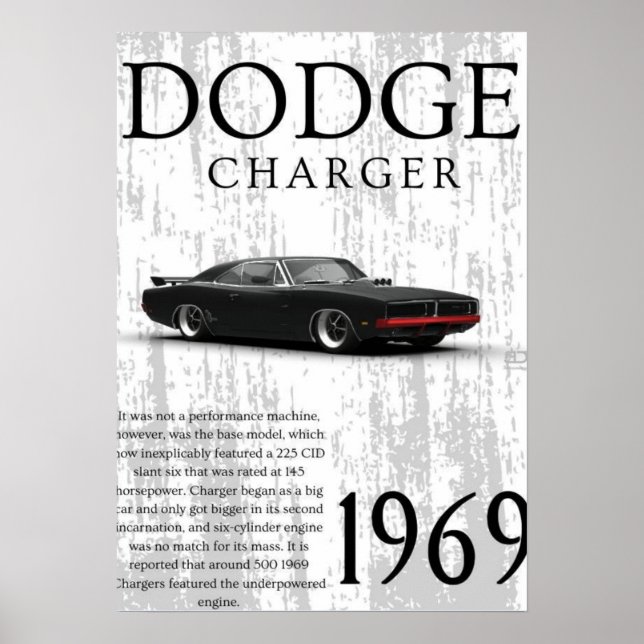 Poster 1969 vintage car  (Frente)