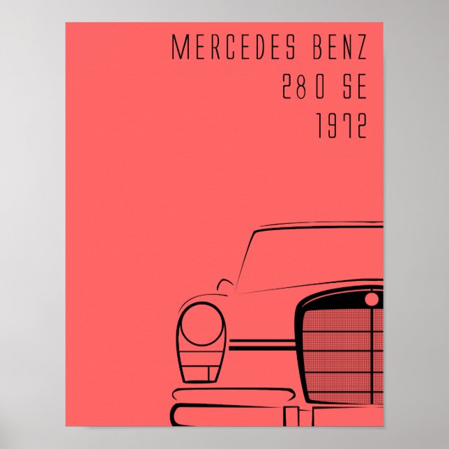 Poster 1972 Mercedes Benz 280SE (Frente)