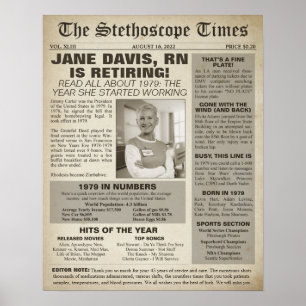 Poster 1979 Stethoscope Times for Nurse Retirement Party