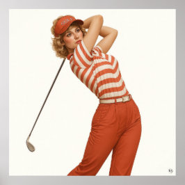 Poster 1980's Golf Fashion - Art Print