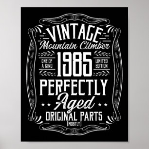 Poster 1985 Vintage Caminhada Montanhas Retro Caminhante
