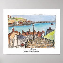 Poster 199 Steps, Whitby, North Yorkshire