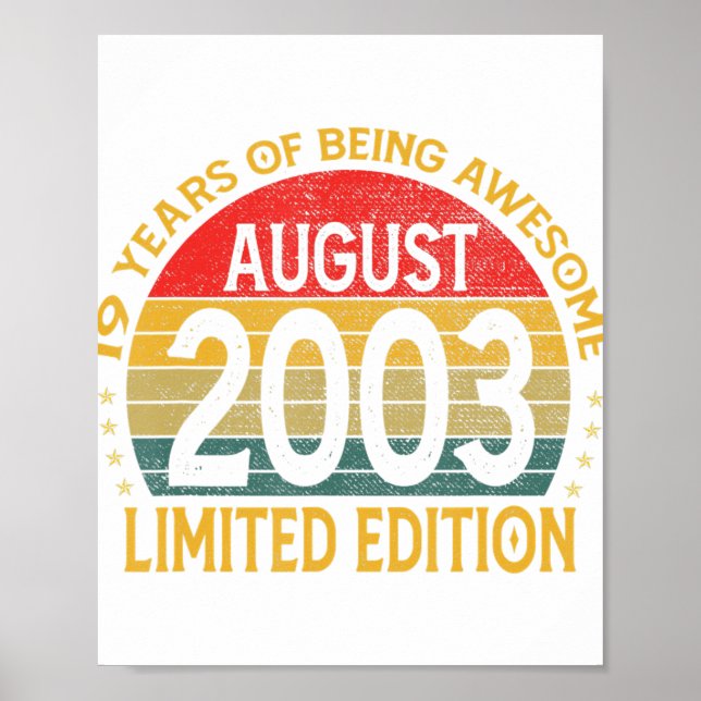 Poster 19 anos é incrível desde agosto de 2003 19º aniver (Frente)