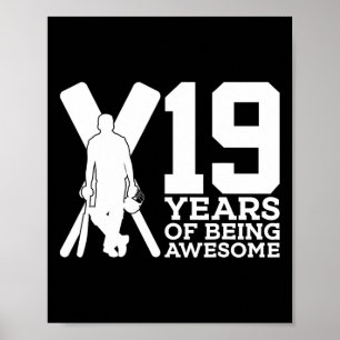 Poster 19 Anos Sendo Críquete Incrível 19º Aniversário 