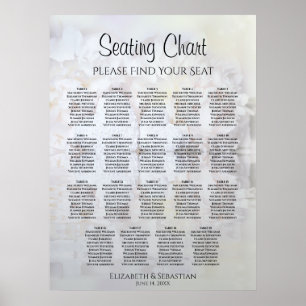 Poster 19 Gráfico de Assentos de Casamento em Branco da M
