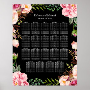 Póster 19 mesas florais românticas que Wedding a carta d