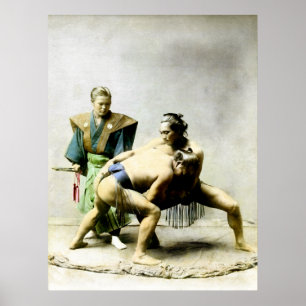 Poster 19o C. Lutadores japoneses