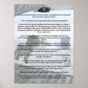 Póster 19th special forces group flash creed Print