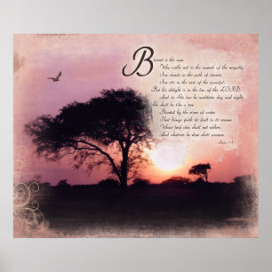 Póster 1:1 dos salmos - 3 Blessed é o homem - incentivo