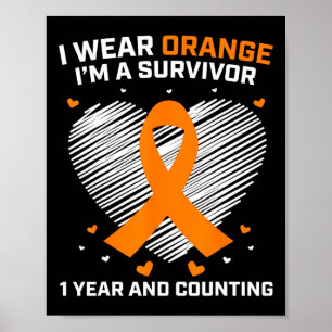 Poster 1 ano de Leucemia Livre de Cancer Sobrevivência Of