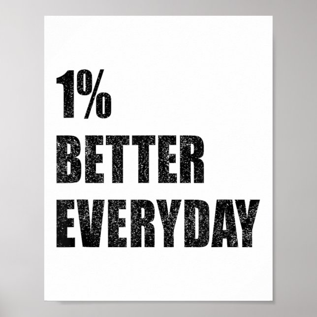 Poster 1% Better Every Day Motivation Quote Insrational S (Frente)