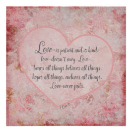 Póster 1 Cor 13 - O Amor é Paciente O Amor é Bondoso