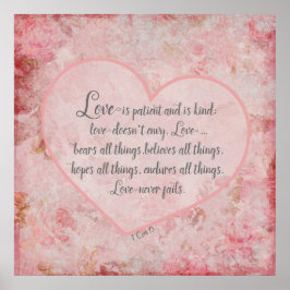 Póster 1 Cor 13 - O Amor é Paciente O Amor é Bondoso