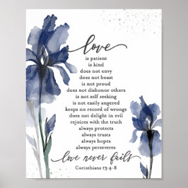 Poster 1 Corinthians 13:4-8 O amor é a Íris Azul do Doent