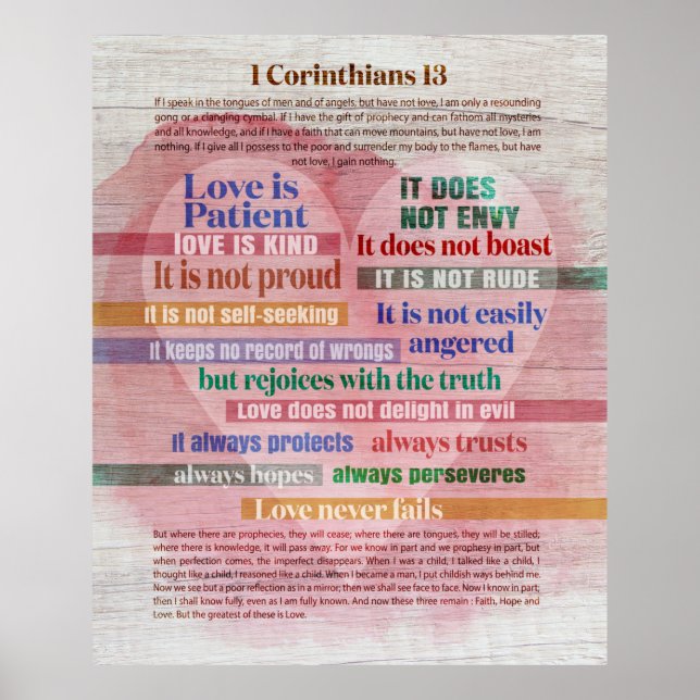 Poster 1 Corinthians 13 - Amor (Frente)