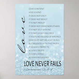Poster 1 Corinthians 13 Amor é Bíblia Verso