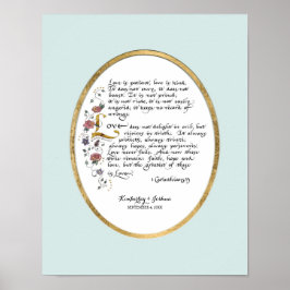 Póster 1 Corinthians 13, Love Chapter Christian Scripture