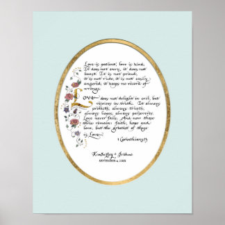 Póster 1 Corinthians 13, Love Chapter Christian Scripture