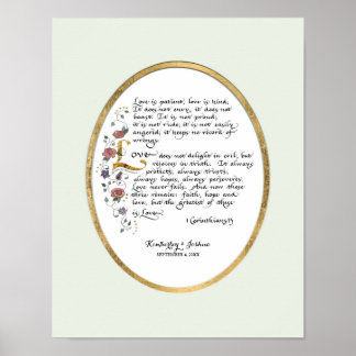 Póster 1 Corinthians 13, Love Chapter Christian Scripture