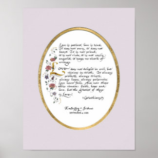 Póster 1 Corinthians 13, Love Chapter Christian Scripture