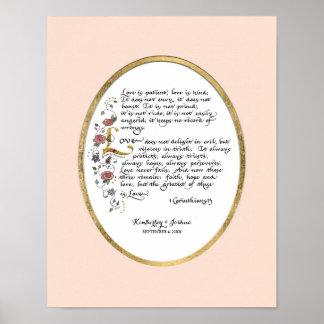 Póster 1 Corinthians 13, Love Chapter Christian Scripture