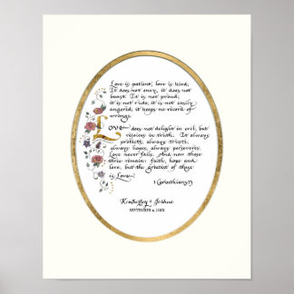 Póster 1 Corinthians 13, Love Chapter Christian Scripture