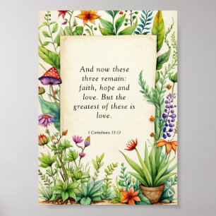 Poster 1 Corintianos 13:13 Bíblia Cristã Verso