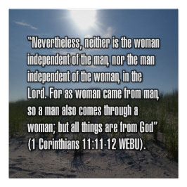 Póster 1 Coríntios 11:11-12 WEBU