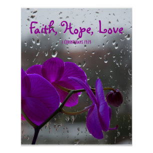 Póster 1 Coríntios 13:13 Fé Esperança Amor Inspirador
