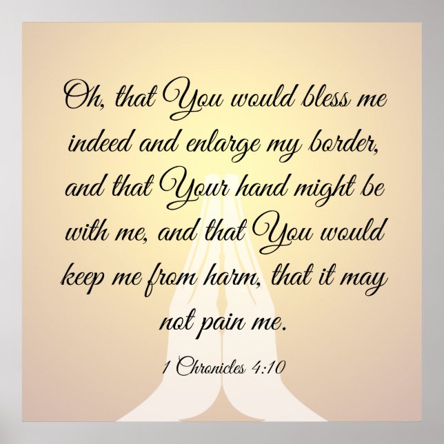 Poster 1 Crônicas 4:10 (Frente)