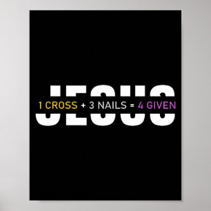 Poster 1 Cruz 3 Pregos 4 Dados Dia de Páscoa Jesus Cristã