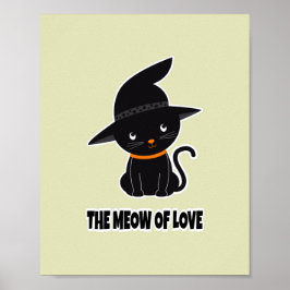 Poster 1.Gato preto bonito e bonito miado de amor