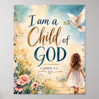 Poster 1 João 3:1 - Eu Sou uma Criança de Deus Cristã