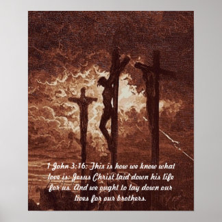 Poster 1 John 3:16 Jesus Cristo