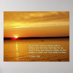 Póster 1 John 4:16 Sunset