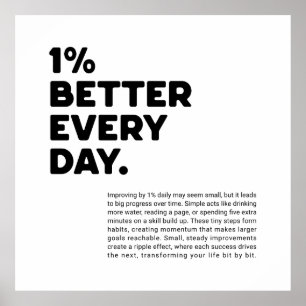 Poster 1% melhor a cada dia de motivação